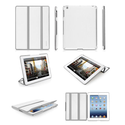 BOOKSTANDBW Hardshell Flexible Cases for iPad 3 - White/Gray